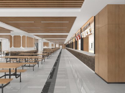 现代食堂3D模型下载